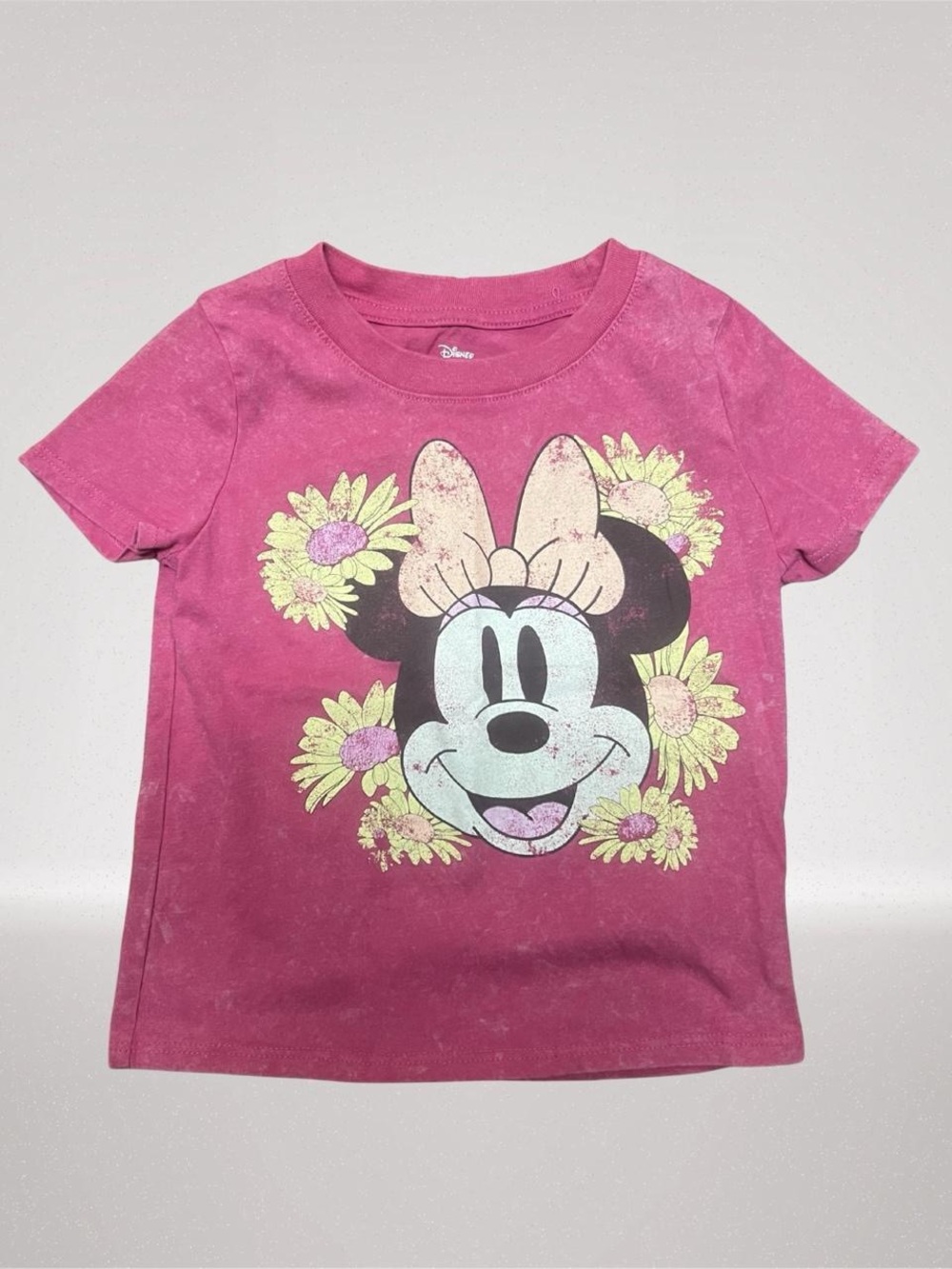 Disney Minnie Mouse Girls 4/5 Pink Floral Graphic T-Shirt